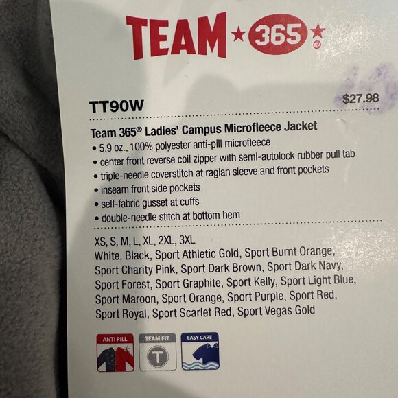 TEAM 365 WOMENS GRAY FLEECE JACKET NEW MEDIUM - Picture 6 of 8